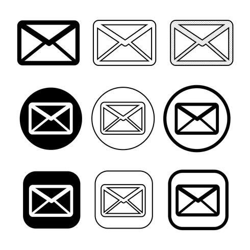 set van eenvoudige teken e-mail pictogram mail symbool vector