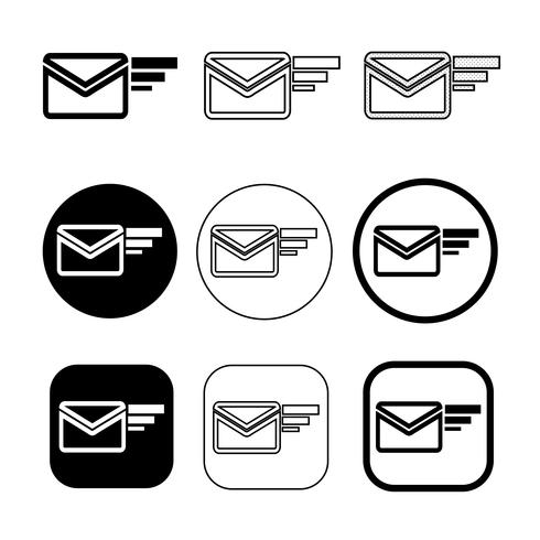 set van eenvoudige teken e-mail pictogram mail symbool vector