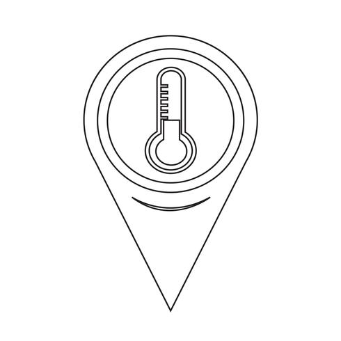 Kaart aanwijzer thermometer pictogram vector