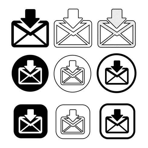 set van eenvoudige teken e-mail pictogram mail symbool vector