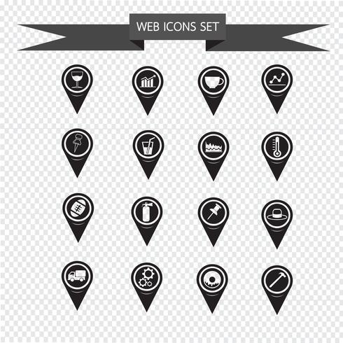 Set van kaart aanwijzer iconen voor website en communicatie vector