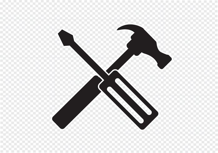 Tools en Hammer-pictogram vector