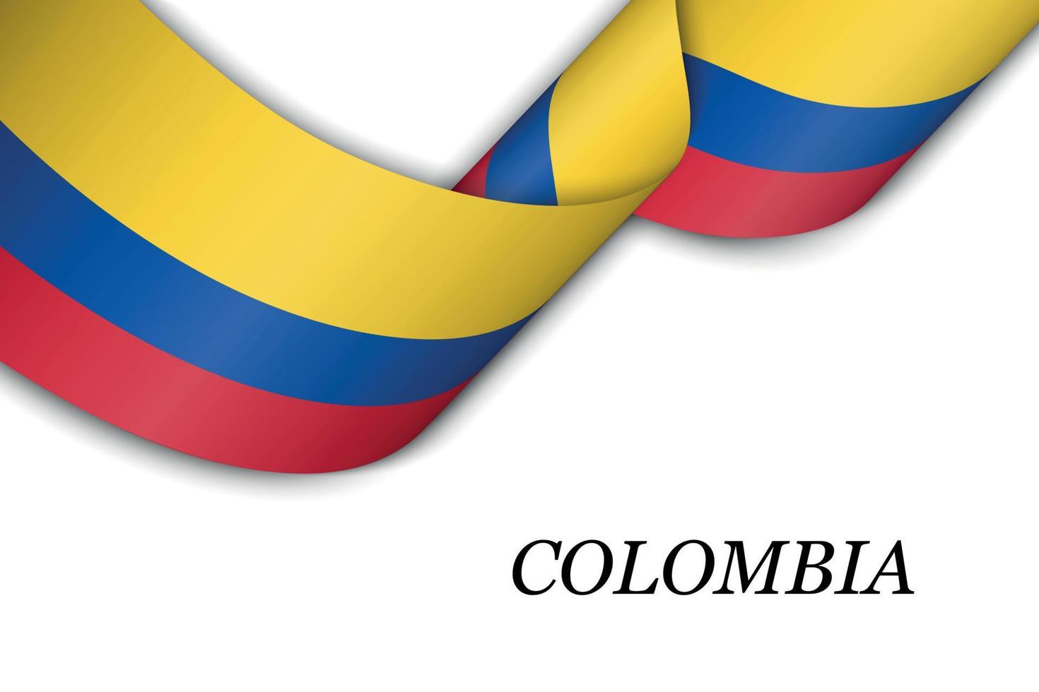 zwaaiend lint of spandoek met vlag van colombia vector