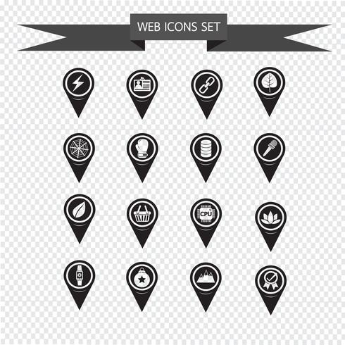 Set van kaart aanwijzer iconen voor website en communicatie vector