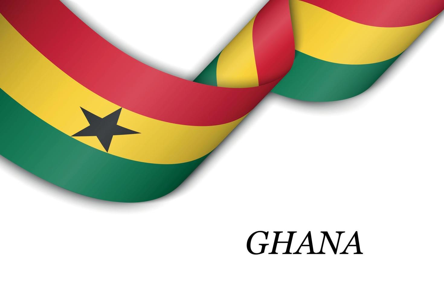 zwaaiend lint of spandoek met vlag van ghana. vector