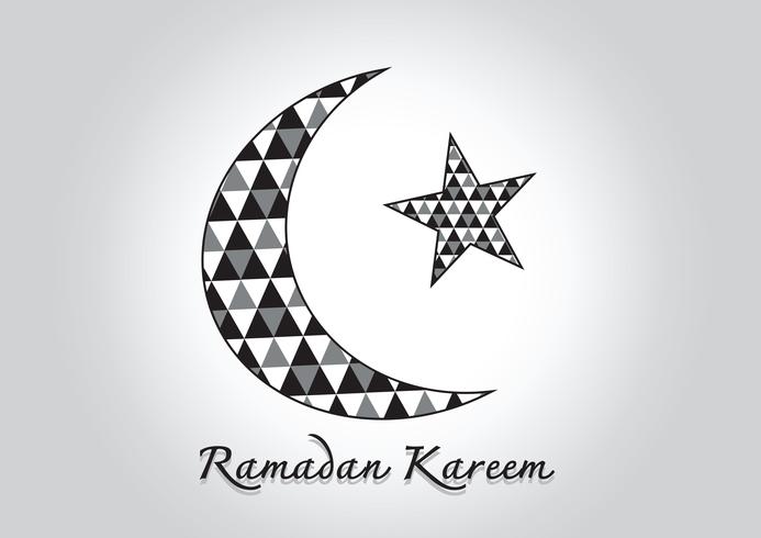 Ramadan Kareem Kleurrijke maan en ster voor heilige maand moslim vector