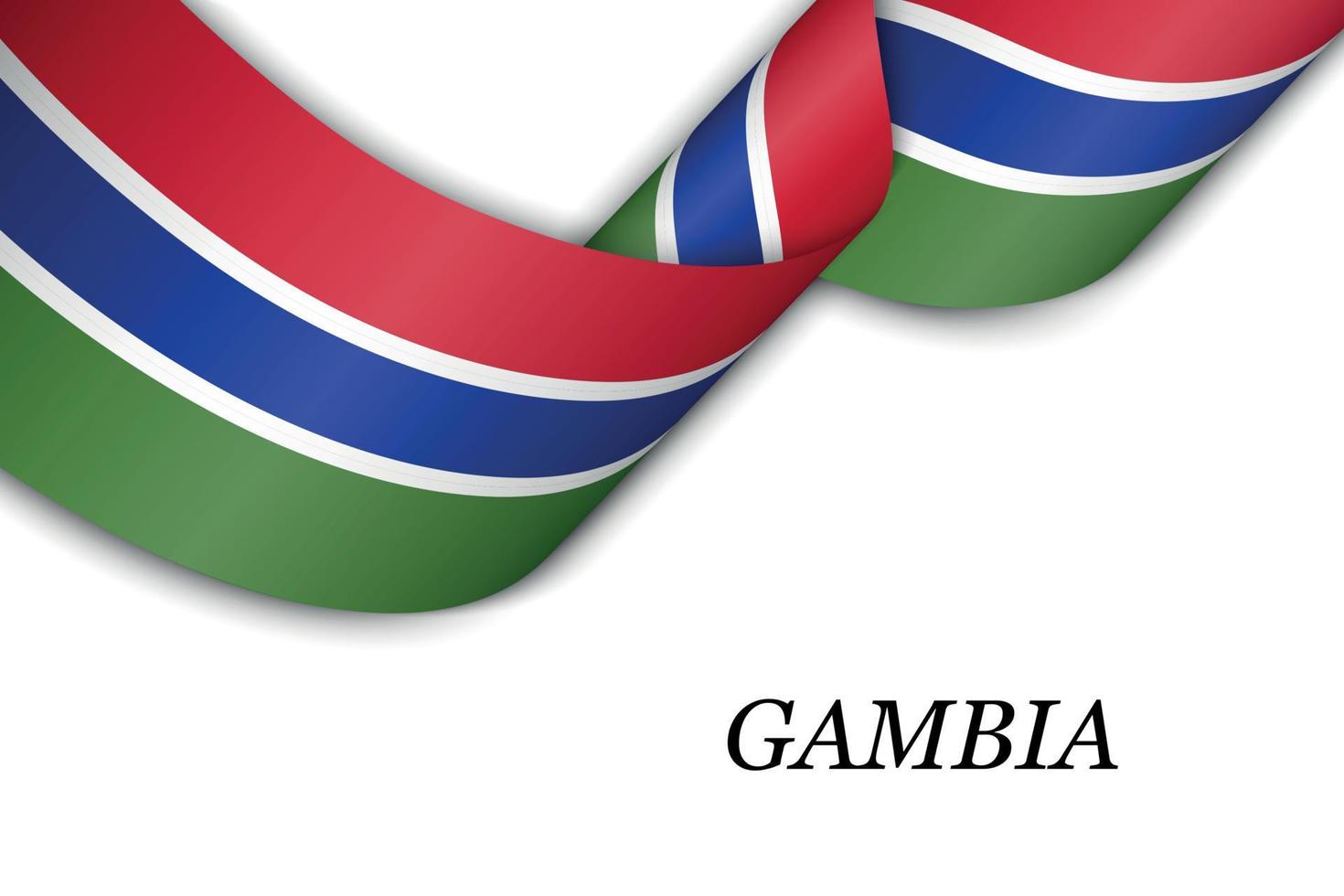 zwaaiend lint of spandoek met vlag van gambia. vector
