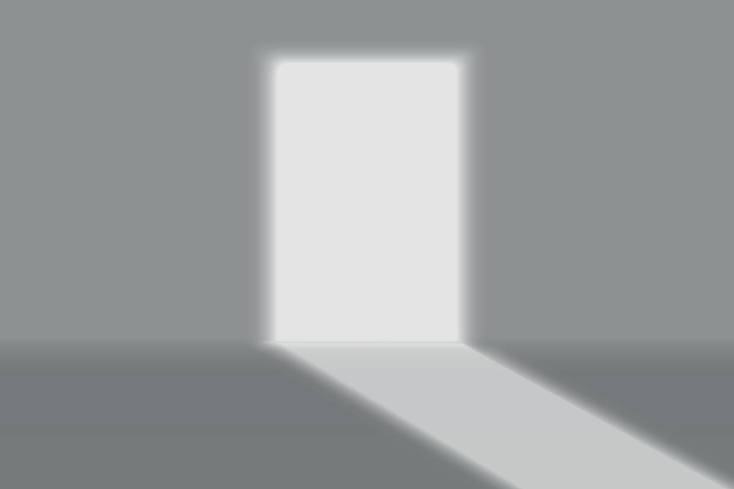 deur lichte schaduw op grijze muursjabloon voor uw ontwerp vector