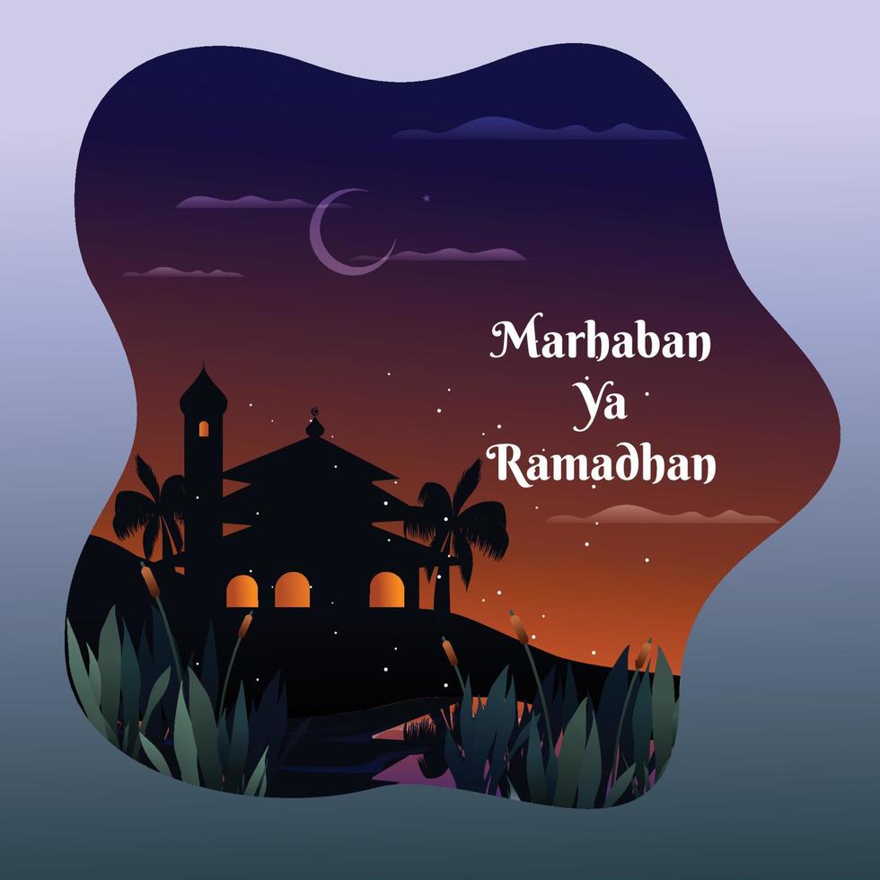 ramadhan tijd in het dorp vector