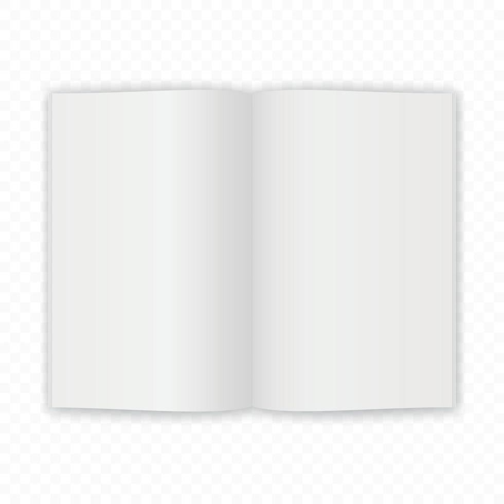 open tijdschrift of boek witte blanco pagina's. sjabloon voor brochure d voor uw ontwerp vector