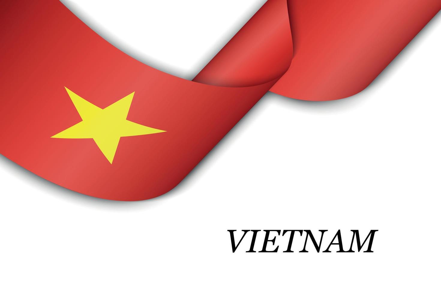 zwaaiend lint of spandoek met vlag van vietnam vector