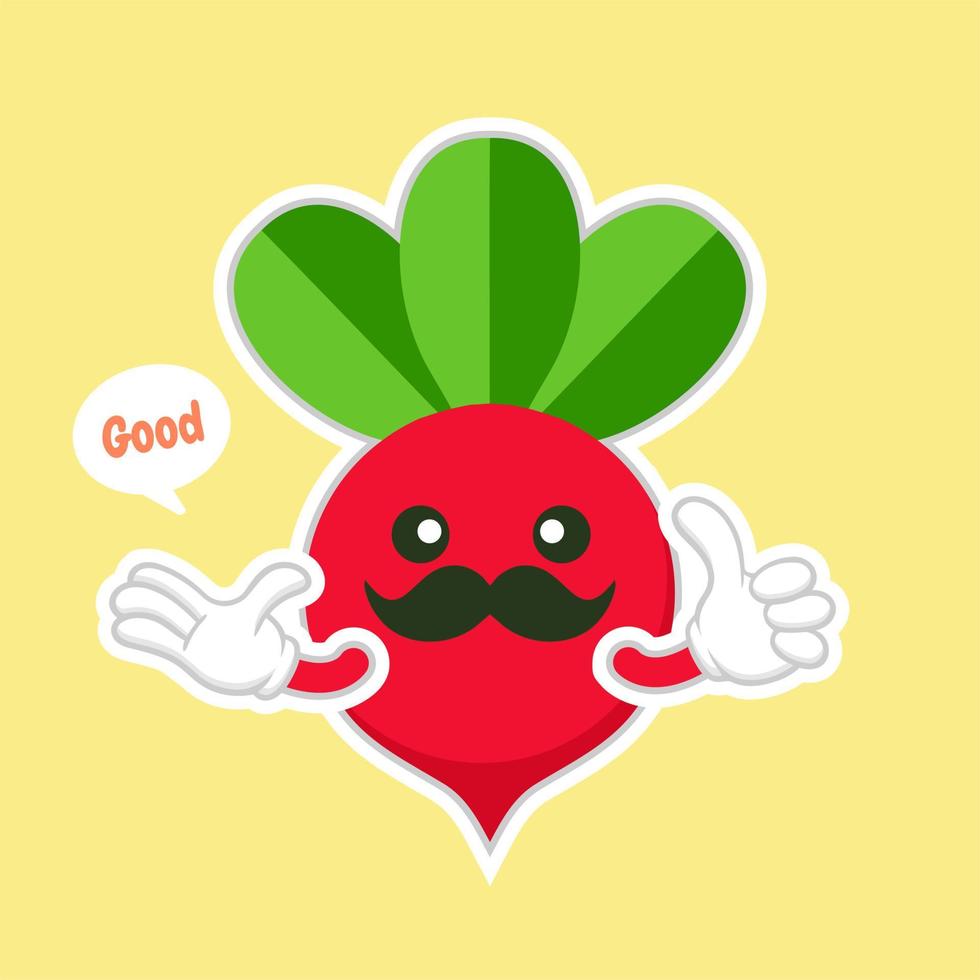 schattig en kawaii bieten plantaardig karakter. vector hand getekend cartoon grappig karakter illustratie pictogram. geïsoleerd op kleur achtergrond. bieten plantaardig karakter concept. veganistisch vegetarisch eten