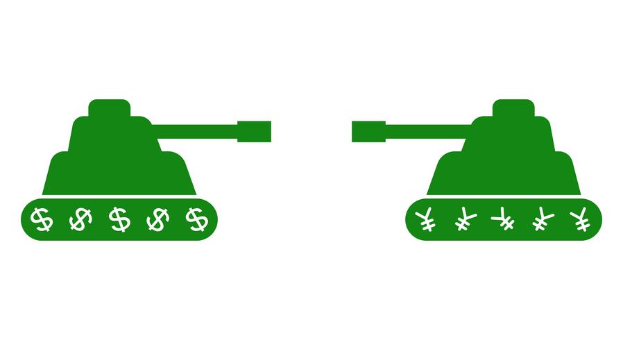 Tank twee die elkaar onder ogen zien vectorillustratie vector