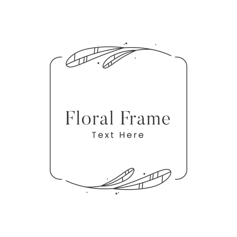 decoratief luxe bloemenframe bruiloft logo vector