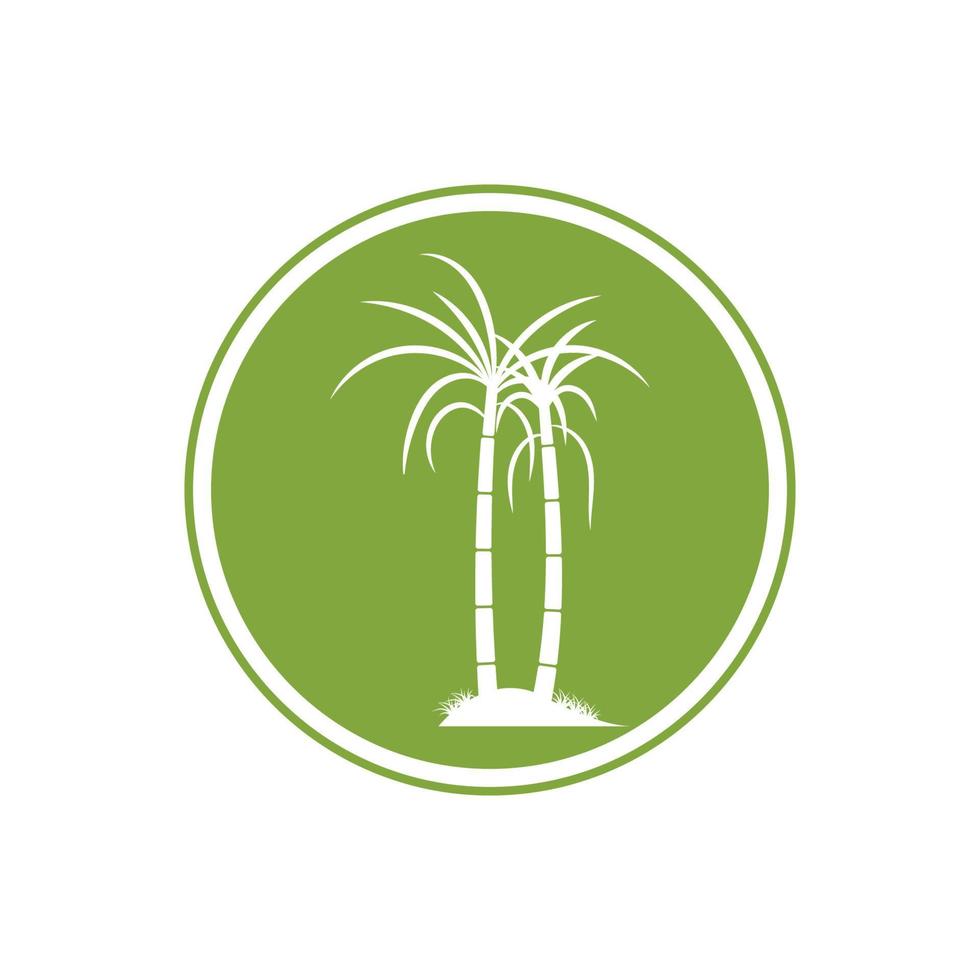 suikerriet plant logo vector illustratie ontwerp