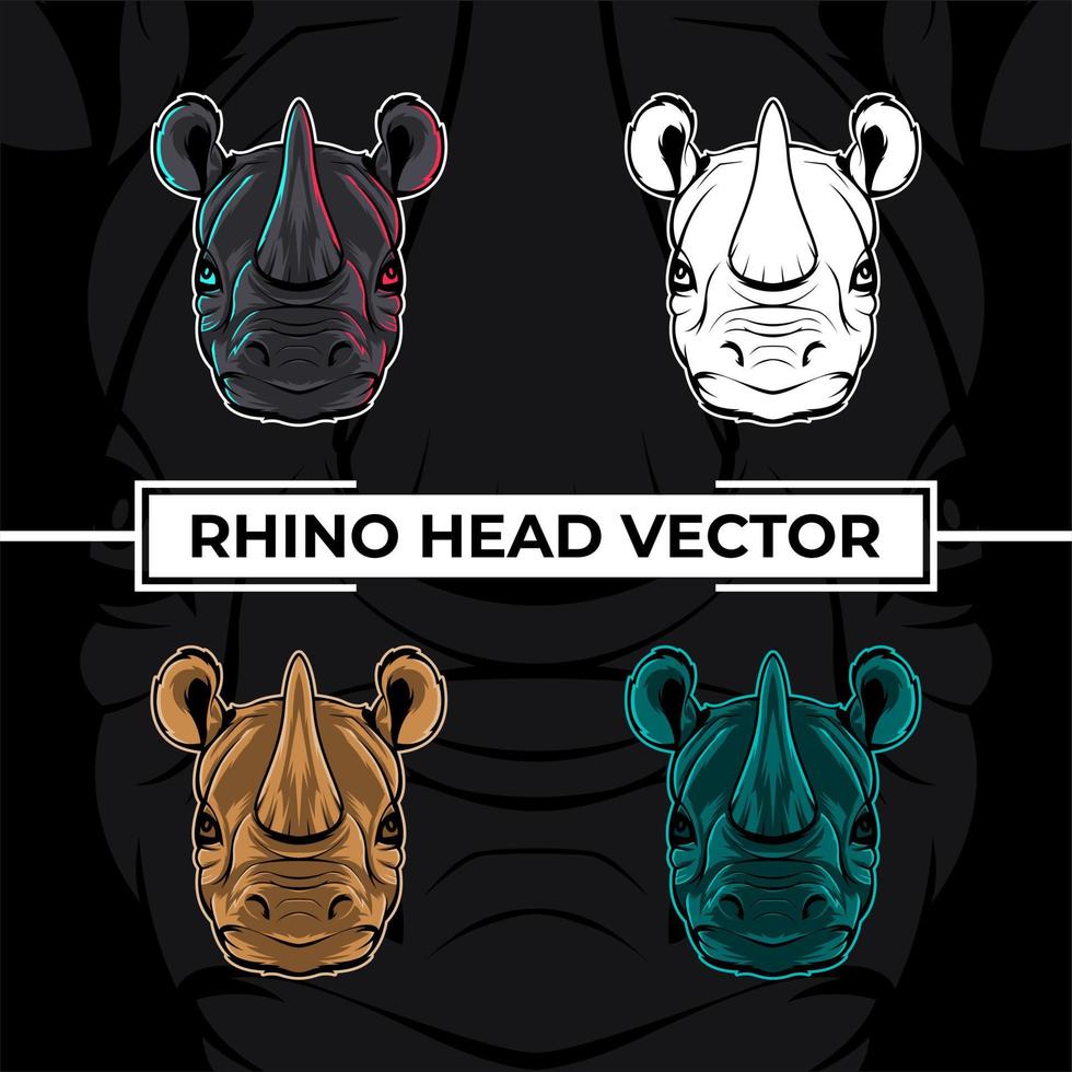 neushoorn hoofd close-up vector collectie