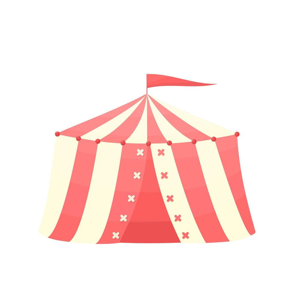 circustent in cartoon vectorillustratie. schattig ontwerp voor elk webdesign geïsoleerd op een witte achtergrond. vector