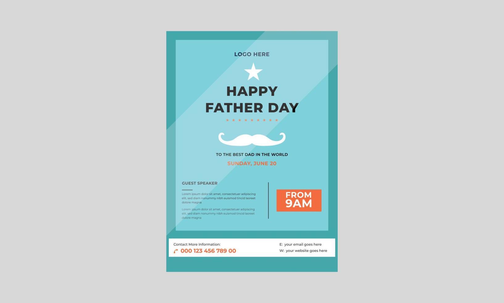 gelukkige vaderdag flyer, vector vaderdag flyer sjabloon, vaderdag sjabloon voor liefde vader concept.