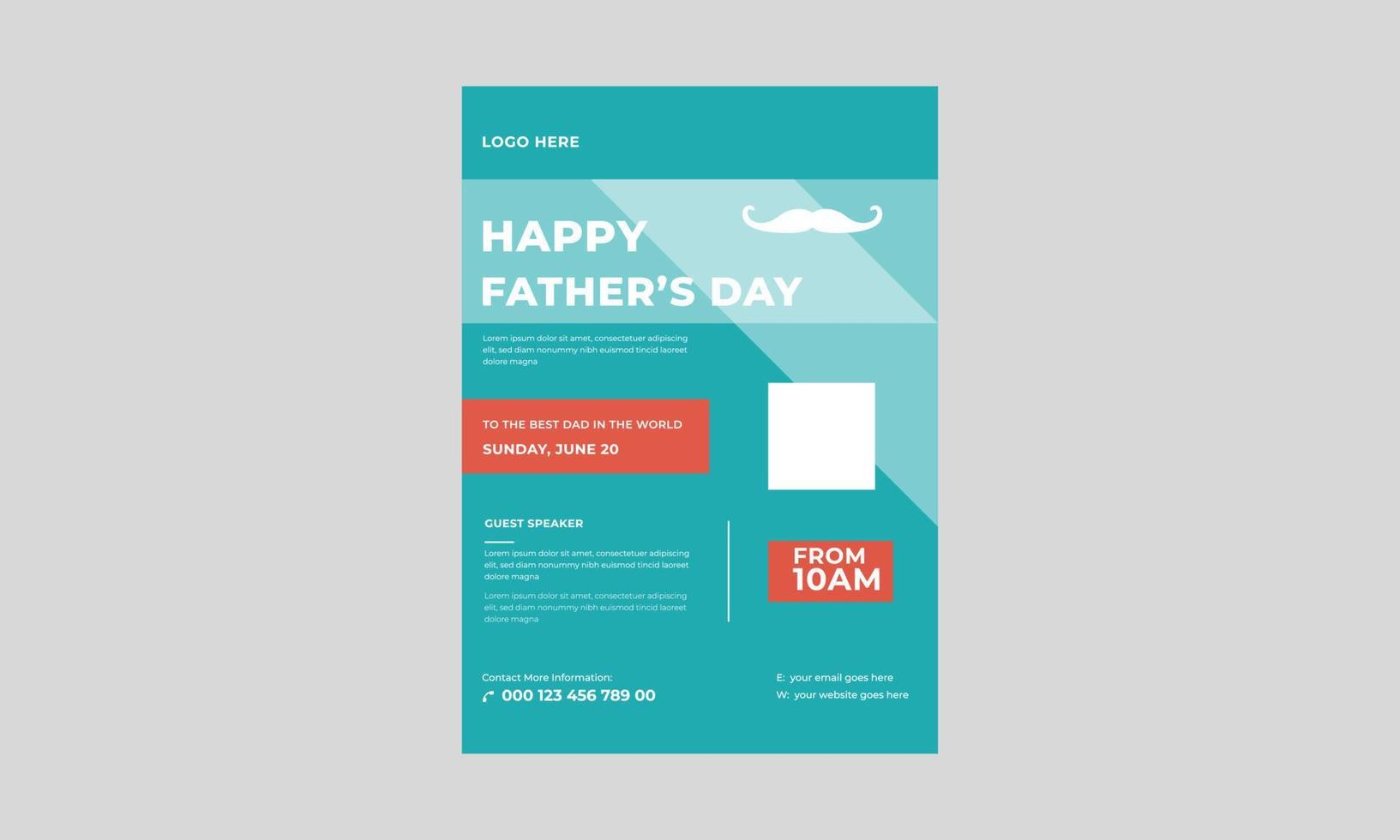gelukkige vaderdag flyer, vector vaderdag flyer sjabloon, vaderdag sjabloon voor liefde vader concept.