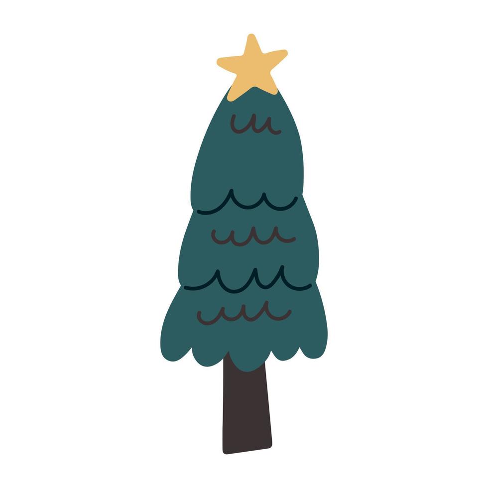 turquoise kerstboom met een ster vector