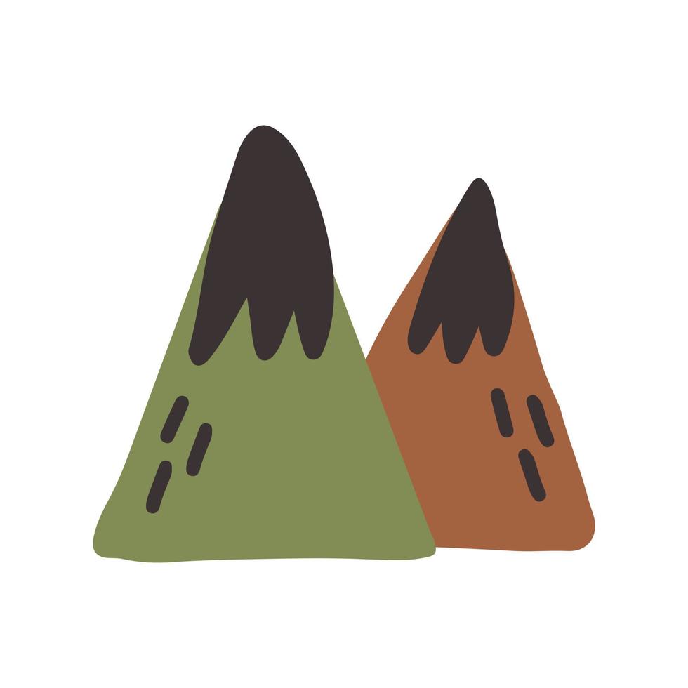 twee bergen doodle vector