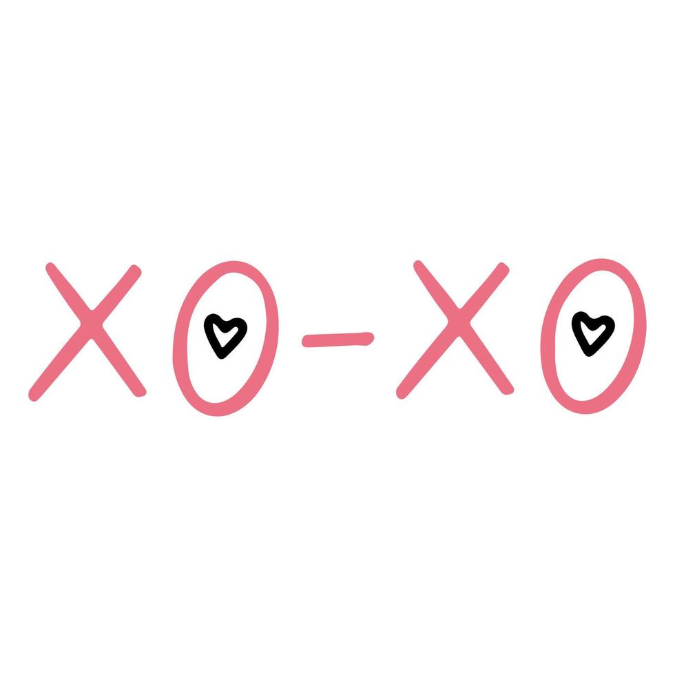 roze belettering Valentijnsdag xoxo vector