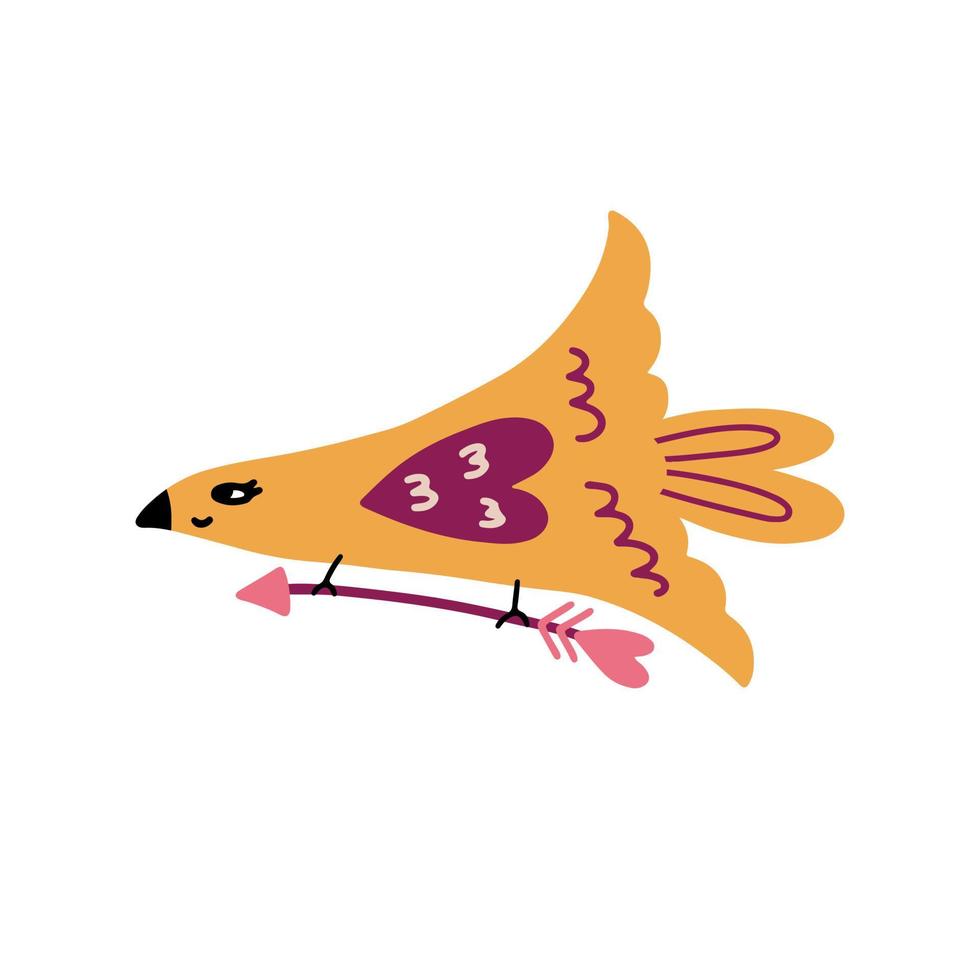 vliegende vogel met cupidopijl vector