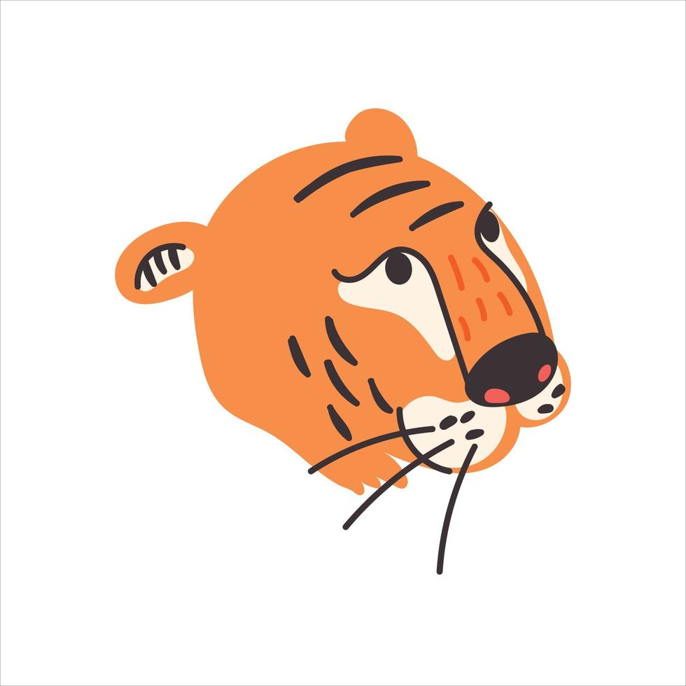 hoofd in full-face oranje en zwarte tijger vector