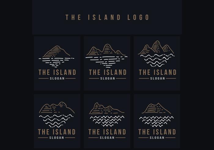 het eiland lijn logo vectorillustratie vector