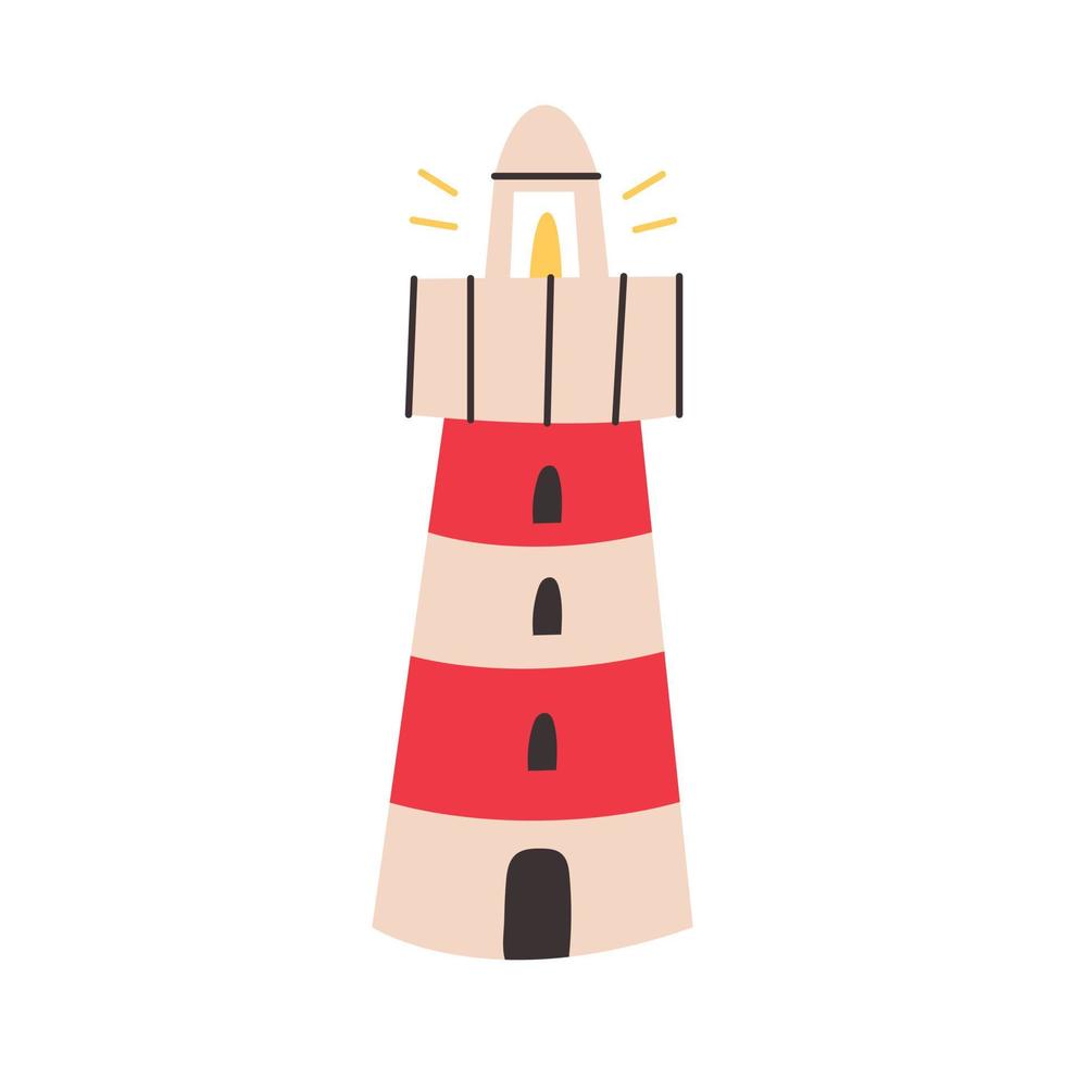 vuurtoren zee doodle vector