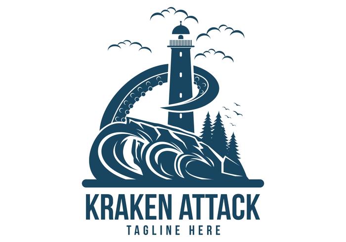 kraken aanval vector illustratie