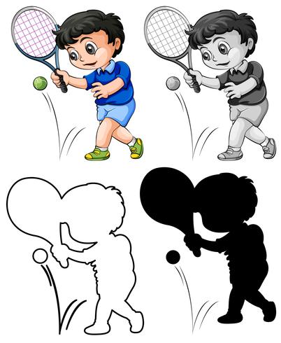 Set van tennisspeler vector