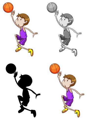 Set van basketbal atleten vector