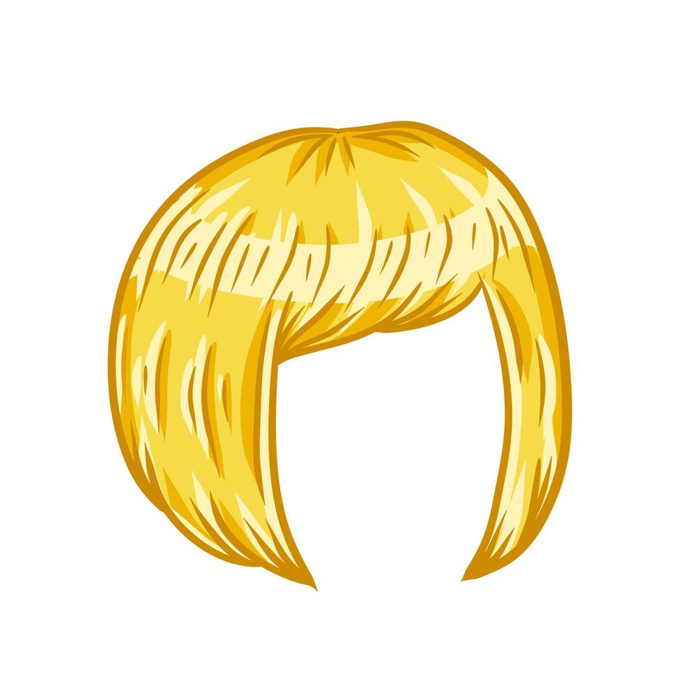 vrouwen kapsel. blond haar op het hoofd. trendy moderne kapsels meisje - bob knippen vector