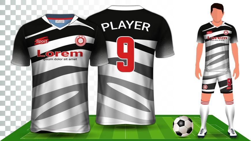 Voetbal shirt, sport shirt of voetbal kit uniforme presentatie mockup sjabloon. vector