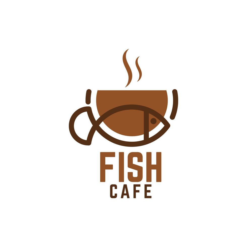 vis café logo vectorillustratie op witte achtergrond vector