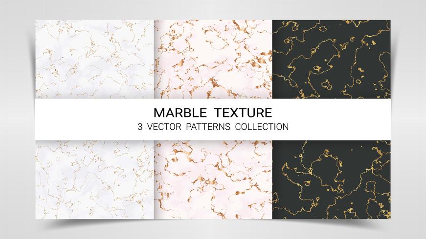 Marmeren textuur, premium set van vector patronen collectie.