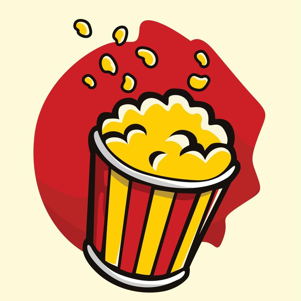 klassieke popcorn vector voedsel illustratie