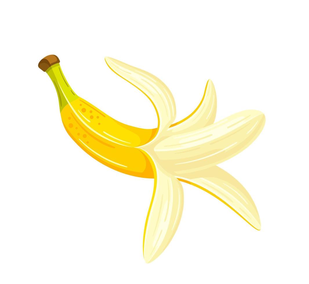 gele banaan geïsoleerd op witte achtergrond vector