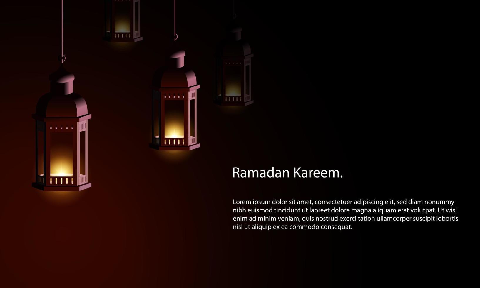vectorafbeelding van ramadan kareem met lantaarn. geschikt voor wenskaarten, behang en andere. vector