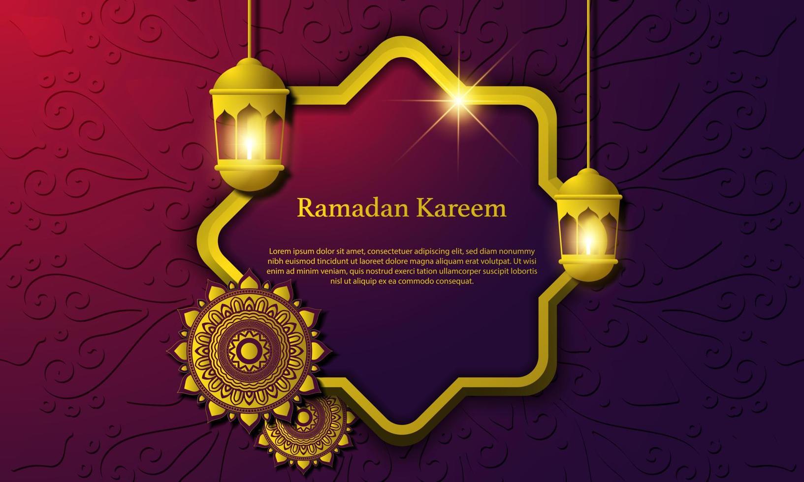 vectorafbeelding van ramadan kareem met gouden mandala. geschikt voor wenskaarten, behang en andere. vector