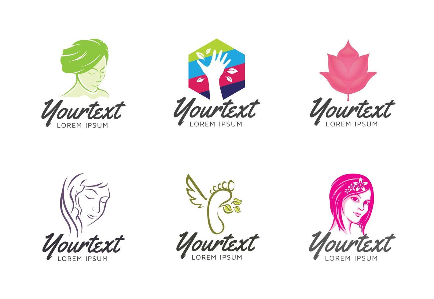 collectie van schoonheidsverzorging logo vector