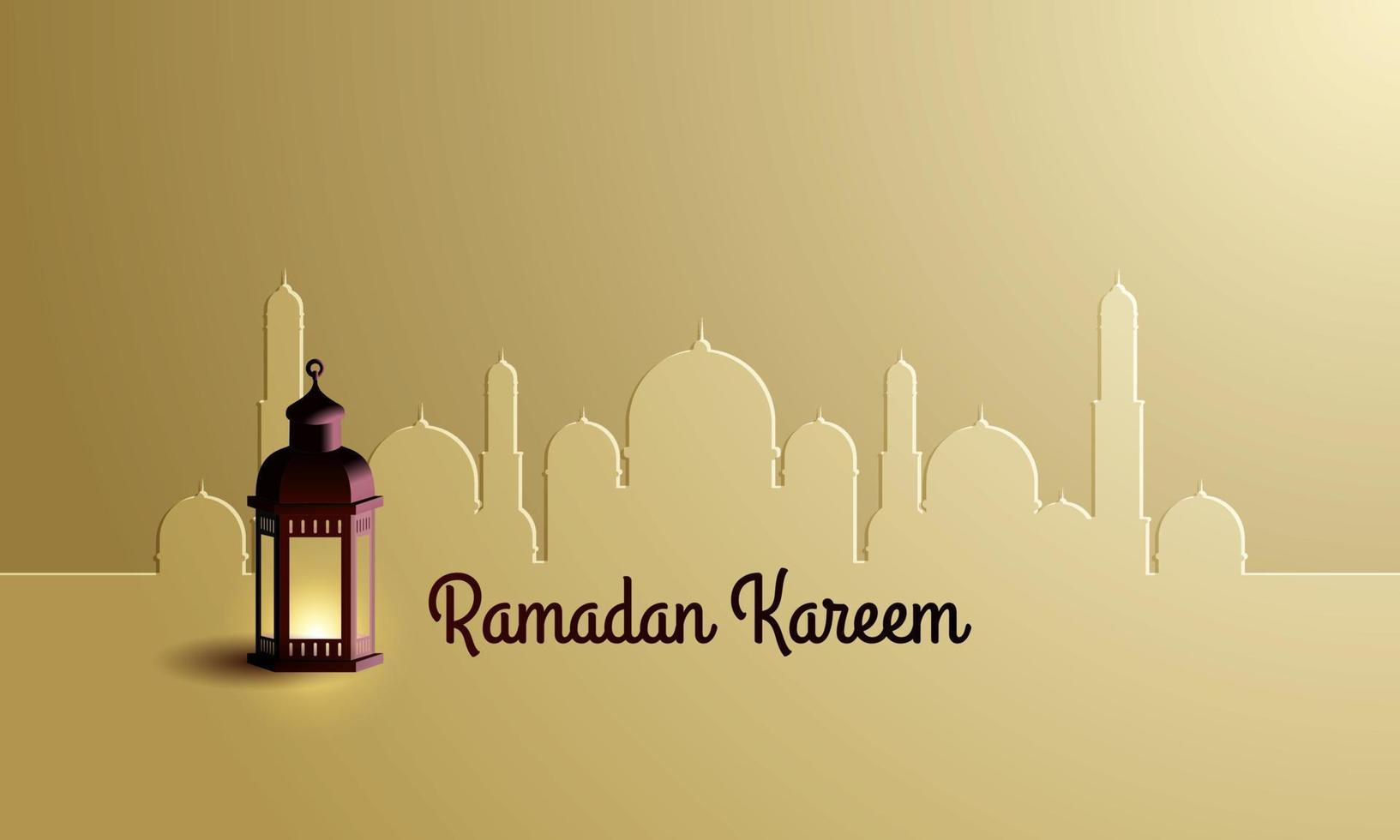 vectorafbeelding van ramadan kareem met lantaarn. geschikt voor wenskaarten, behang en andere. vector