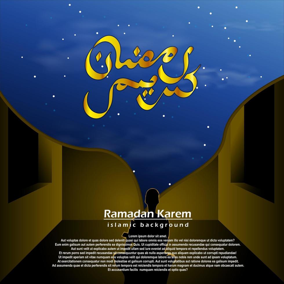 ilustration vector ramadan achtergrond met arabische caligrafi goed voor social media post, ramadan inhoud, wenskaart enz.