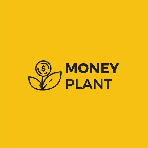 Geld plant logo. Groei van beleggingen en beleggingen. Logo van het trustfonds. vector