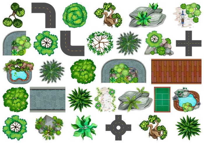 Set van planten voor decoratie vector