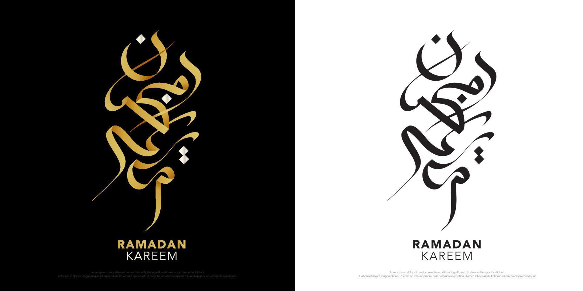 ramadan kalligrafie logo's 2022 groet met typografie belettering ramadan kareem logo. vector illustratie