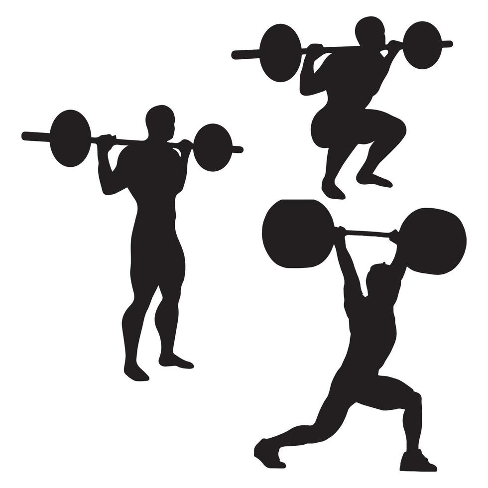 bodybuilding sportschool pictogram silhouet vector