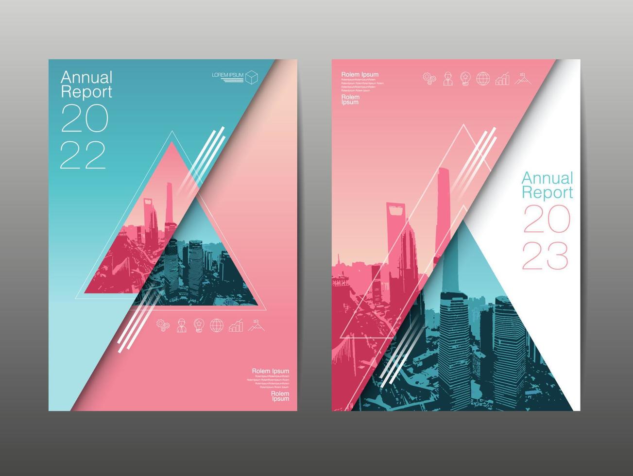 jaarverslag 2022,2023, sjabloonlay-outontwerp, geometrisch plat ontwerp vector
