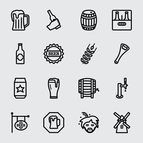 Bier lijn pictogram vector